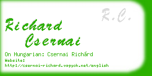richard csernai business card