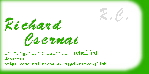 richard csernai business card